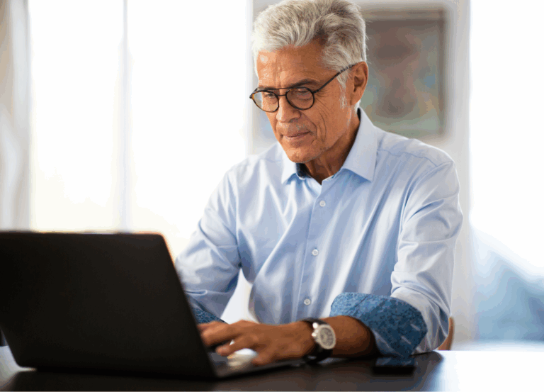 man working on a laptop